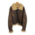 ** HARLEY-DAVIDSON Harley Davidson мутон жакет дубленая кожа повреждение есть L размер Brown царапина . загрязнения есть 