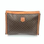 00 CELINE Celine Macadam рисунок Trio mf клатч ручная сумочка M92 Brown немного царапина . загрязнения есть 