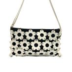 CELINE Celine цветок Mini сумка небольшая сумочка белый x черный царапина . загрязнения есть 