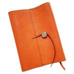 ** HERMES Hermes Serie she-bru orange обложка для книги H печать библиотека книга@ покрытие канцелярские товары серебряный металлические принадлежности немного царапина . загрязнения есть 