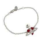 ☆☆ Vivienne Westwood ヴィヴィアン・ウエストウッド DIAMANTE HEART ブレスレット シルバー×レッド メタル ハート やや傷や汚れあり