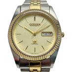 ショッピング自動巻き ☆☆ CITIZEN シチズン クリスタル セブン デイデイト SS 4-R02108 ゴールド 自動巻き メンズ 腕時計 CRYSTAL 7 傷や汚れあり