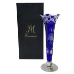 Meissen Meissen один колесо .. Meissen crystal 23cm голубой цветок основа ваза немного царапина . загрязнения есть 