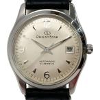 ショッピングリサイクル ☆☆ ORIENT STAR オリエントスター デイト 21石 裏スケ 597302-70 シルバー 自動巻き メンズ 腕時計 傷や汚れあり