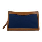 ^^ Somes Saddleso женский седло ручная сумочка кожа × парусина Brown × темно-синий заметная царапина . загрязнения нет 