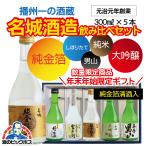 バレンタイン 日本酒セット 日本酒 ギフト 大吟醸 金箔入り 送料無料 名城酒造 300ml×5本 飲み比べ 詰合せ プレゼント