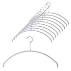 MAWA(マワ) ハンガー エコノミック40 [10本セット，シルバー] スリム 薄型 省スペース 滑り止めコーティング 丸型ハンガー ニット・シャツ