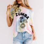 ヨガウエア Tシャツ ズンバ ウェア ダンスウェアフ フィットネス 夏ウェア エアロビクスウエア スポーツウェアレディース ヨガ 運動用 トップス