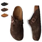 BIRKENSTOCK ビルケンシュトック ボストン サンダル メンズ 普通幅 スエードレザー BOSTON ブラック ブラウン 黒