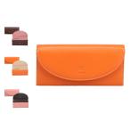 COMME コムサ CA 長財布 レディース 本革 マカロン ブラウン オレンジ ピンク 74699