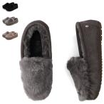 ショッピングemu エミュー emu モカシン スリッポン レディース シープスキン CAIRNS REVERSE FUR ブラック グレー ブラウン 黒 W11705