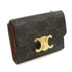 CELINE セリーヌ トリオンフキャンバス 三つ折り財布 小銭入付き 10I65 2DS3 04LU レディース ブラウン