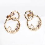 ショッピングdior 中古良品 DIOR ディオール ピアス ラインストーン レディース ゴールド