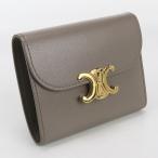 中古 CELINE セリーヌ 三折財布 10D783DPV.18GT スモール フラップウォレット トリオンフ レディース グレー