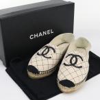 【中古・未使用】 CHANEL シャネル エスパドリーユ エスパドリーユ ココマーク レディース ナチュラル
