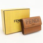 中古良品 FENDI フェンディ 三つ折り財布 8M0395  レディース ブラウン