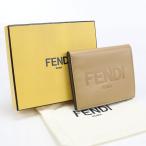 中古良品 FENDI フェンディ 二折財布小銭入付き 8M0468  レディース ベージュ