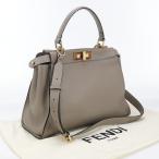 中古良品 FENDI フェンディ ハンドバッグ 8BN290 3ZL F0E65 2WAY ピーカブー レディース グレー