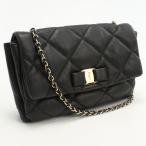 中古美品 FERRAGAMO フェラガモ ショルダーバッグ 21 E767 チェーン ヴァラ レディース ブラック