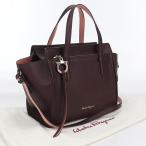 中古良品 FERRAGAMO フェラガモ トートバッグ 21 F478 2WAY ガンチーニ レディース ワインレッド
