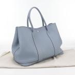中古良品 HERMES エルメス トートバッグ ガーデンパーティPM □Q刻印 レディース ブルー