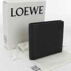 ショッピングLOEWE 中古美品 LOEWE ロエベ 二つ折り財布 バイフォールド ウォレット アナグラム メンズ ブラック