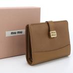 ショッピングMIUMIU 中古・未使用 MIUMIU(OUTLET) ミュウミュウ アウトレット 二折財布 5ML058 レザー 折り財布 レディース ブラ