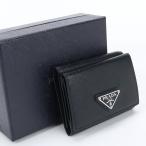 ショッピングプラダ 中古良品プラダPRADA サフィアーノ レザー三つ折り財布 ブランド ブラック  ランク：A us-2 メンズ レディース