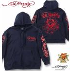 大きいサイズ メンズ Ed Hardy ニットフリース 刺繍&プリント フルジップ パーカー 3L 4L 5L 6L