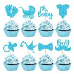 Tarklanda 32 шт baby душ Boy капкейк topa- украшение, Kirakira bow o- Bay Be голубой Boy кекс topa-