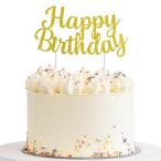 Happy Birthday баннер - золотой 