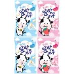  Lotte ma Ran kau( молоко тест 2 пакет &amp; клубника тест 2 пакет ) maru Ran kau нежный мягкие конфеты нежный моти моти ~ Корея. мягкие конфеты - тайна . еда 