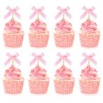 30 шт розовый bow капкейк topa- bow Thema party украшение baby душ капкейк pick свадебный baby душ 
