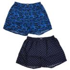 2Pカモフラ柄×ドット柄トランクス 大きいサイズ メンズ JOCKEY  ブルー×ネイビー