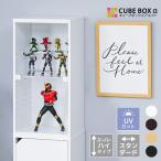フィギュアケース 縦長 uvカット コレクションケース 大型 アクリル 透明 扉付 収納 木製 大きい キューブボックスα スタンダード スーパーハイタイプ
