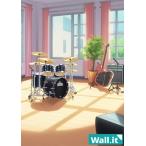 Wall.it A4 フィギュアディスプレイケース専用背面デザインシート 縦向 軽音 音楽部 部室 学校 教室 リビング 楽器 ドラム ギター ベース けいおん