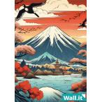 Wall.it A4 фигурка дисплей кейс специальный задняя сторона дизайн сиденье длина направление .. гора Фудзи день. . утро день эффект иллюстрации японский стиль японский стиль обои пейзаж 