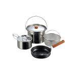 キャプテンスタッグ UH4201 フィールドシェフ クッカーセット4 鍋 なべ 調理器具 アウトドア キャンプ UH-4201