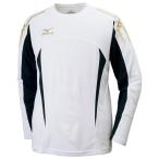 MIZUNO ミズノ 32JA7530 Tシャツ 長袖 MCライン ユニセックス メンズ/レディース ホワイト×ブラック Lサイズ