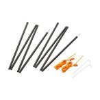 キャプテンスタッグ UA4514 スチールポール ロープ・ペグ付 ブラック 180 2本入 テント/タープ用 設置器具 アウトドア キャンプ UA-4514