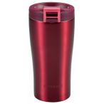 キャプテンスタッグ UE3327 フラップロック ダブルステンレスタンブラー 保温保冷対応 レッド 380ml コップ カップ アウトドア キャンプ UE-3327