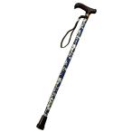 キャプテンスタッグ UR1013 伸縮式ステッキ 花柄 ブルー 杖 つえ SGマーク 歩行補助 散歩 買い物 アウトドア キャンプ UR-1013