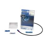 W650 メッシュ ブレーキホース フロント レッド&ブルー/ブラックホース スウェッジライン SAFB694 フロントホースキット W650 アップハンドル 99-07年