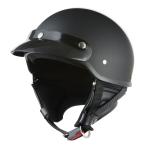ショッピングバイク バイクヘルメット ポリスヘルメット ハーフヘルメット 半帽ヘルメット アメリカン マットブラック フリーサイズ(57~60cm未満)