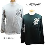 ショッピングhardy 【Ed Hardy】（エドハーディー）　ロンＴ　ブラック・杢グレー　Ｍ・Ｌ・LL・3L　Ｔシャツ　長袖　[DEATH OR GLORY]