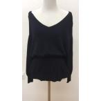  Rope чёрный V шея талия резина ввод вязаный 