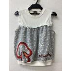 ブーフーウー バックアレイ　キッズ、アイボリーとグレー系ドット切替 スエット生地ベスト