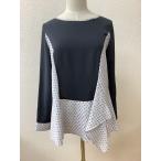 CHILLEA ткань переключатель блуза древесный уголь чёрный &amp; бежевый . синий рисунок 