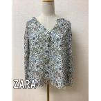 ザラ (ZARA)　ブルー系ペイズリー ノースリーブトップス 楊柳 サイズM