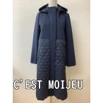C'EST MOIJEUse косилка ju необычность материалы комбинация пальто темно-синий 